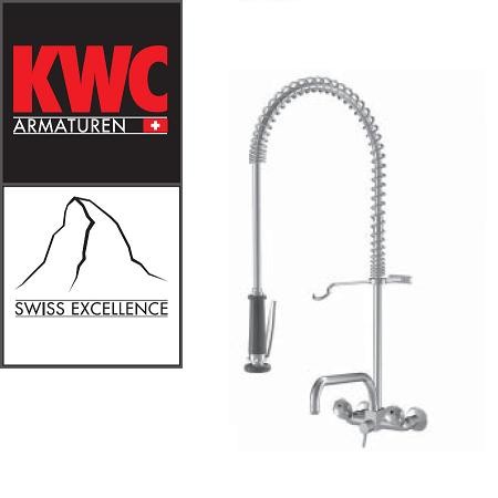 KWC Gastro K.24.42.74.000C78 Wand-Geschirrbrause - Zweihebelmischer mit Schwenkauslauf