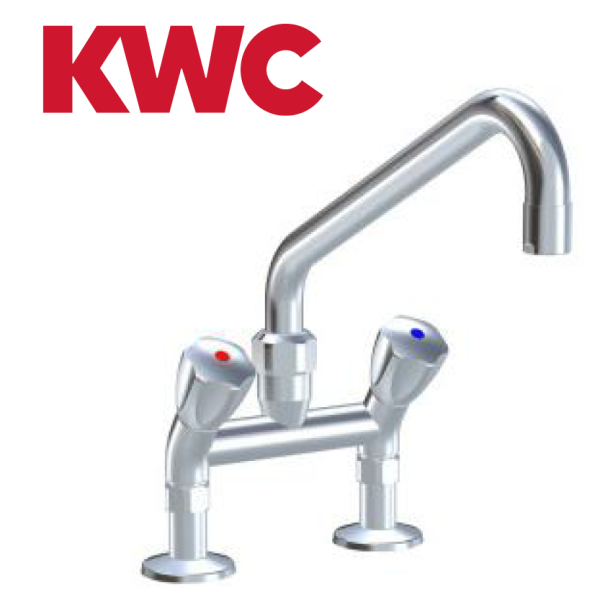 KWC Gastro K.24.42.42.000C74 3/4" Zweigriff-Gastronomiearmatur - Zweiloch - nieder - geneigt