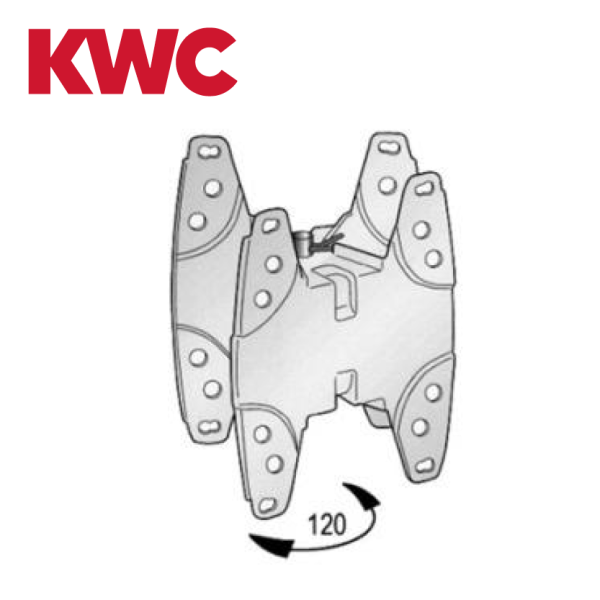 KWC Gastro 30372 408 Wandkonsole für KWC Ausziehbrausen mit Schlauchaufroller - Schwenkkonsole